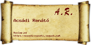 Acsádi Renátó névjegykártya
