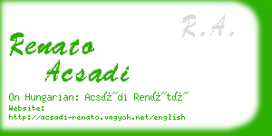 renato acsadi business card